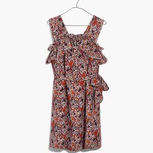 Madewell Karen Walker Silk Floral Ruffle Dress